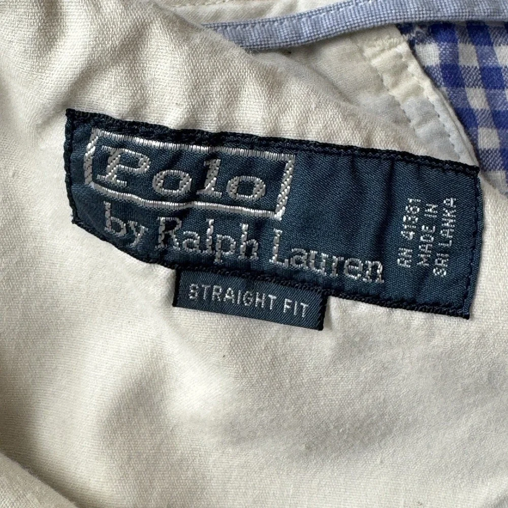 Ralph Lauren Vinatge 100% Linen Shorts Men's 32 Straight Fit Blue Gingham Check